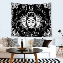 1 Stück Digital bedruckter Wandbehang aus Polyester mit Sonnengottmuster, Halloween Wandbehang, geeignet für Wohnzimmer, Schlafzimmer Wanddekoration, Camping Dekoration, Ganzjahreswandbehang