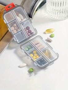 1 件旅行药丸收纳盒，10 个隔层用于存放旅行药物，便携式可折叠小药盒，日常药品容器，适用于存放药片、珠宝、配件，可放入旅行包或口袋中