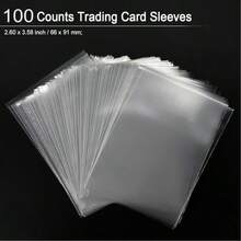 100 Pcs Soft Trading Card Sleeves, Top Loading 4 Mil Thick Sleeves For Standard Cards 2.5" X 3.5",Plastic Ultra-Clear Card Protector For Baseball , Football, Game, TCG, MTG,PTCG Cards - Clear - View 9