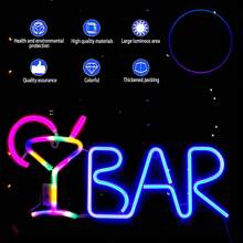 1 pezzo Luce a LED a forma di lettera "Bar", lampada alfabeto a luce bianca calda, combinazione di parole DIY BAR adatta per bar, taverna, festa, compleanno, campeggio, zona pranzo, corridoio, dormitorio, camera da letto, spuntino notturno, ristorante e scene di festa, decorazione per San Valentino, Festa della Mamma, Ognissanti, Natale e altre vacanze - funzionamento a batteria (batterie non incluse)