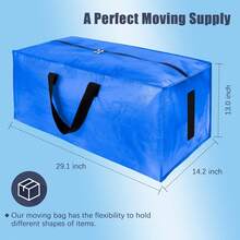 Local Delivery 8 Pack Large Heavy Duty Moving Storage Totes With Zippers And Carrying Handles - Water-Resistant, Foldable For Space Saving, Alternative To Moving Boxes (Semi-Transparent) - Sky Blue - View 2