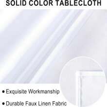JIUZHEN Faux Linen Rectangle Tablecloth - Wrinkle And Stain Resistant Washable Table Cloth For Kitchen Dining Room Holiday Table Cover For Party Dinner Outdoor Picnic, Beige, 54 X 80 Inch