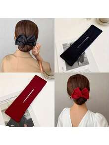 1 件套休闲发型设计工具可旋转发带、发髻制作器头巾时尚发饰头带，适合女士、学校用品、大学 - 黑色 - 查看 3