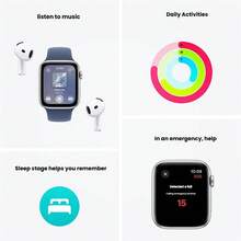 Apple SE smartklocka aluminiumfodral i dubbel storlek syre elektrokardiogram dubbel övervakning SOS falllarm vattentät magnetisk snabbladdning - Stjärnljusfärg + Stjärnljusfärg - Visa 2