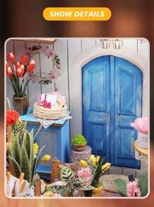 1 Set Wooden DIY Dollhouse Kit, Assemble Miniature Model House, Miniature Greenhouse Model Kit, 1:24 Scale, DIY Craft/Birthday Gift/Home Decor, Gift For Family And Friends (Batteries Not Included) - TSZH201/Kathy Flower Shop - View 6