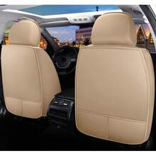 Cobear 5seats Car Seat Covers PU Leather Waterproof Car Seat Cushions Car Seat Protector Full Set Front Seats Rear Seat Covers Universal Fit Most Cars MH20 - 米色 - 查看 3