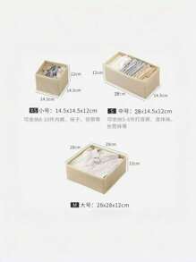 1pc/3pcs Underwear Storage Box Foldable Underwear Divider Storage Box, Wardrobe Storage Box Divider Box, Bra Drawer Storage Box Socks Underwear Storage Box Drawer Storage Clothes Pants Jeans Skirt Storage Box, Storage Pieces, Home Storage