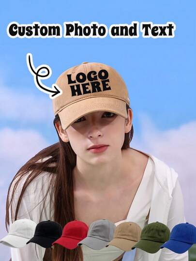 1pc Customizable Solid Color Simple Baseball Cap, Printing Text Image Logo Soft Top Sun Visor Hat, Essential For Events & Outdoor Activities