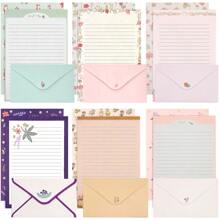 54 pièces Set de papeterie thème animal avec papier à lettres et enveloppes, 36 feuilles de papier à lettres A5 + 18 enveloppes, kit de papeterie mignonne convenant aux lettres d'amour, invitations, cérémonies de remise des diplômes, cartes de vœux