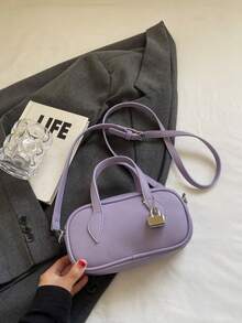 حقيبة كتف وحيدة للنساء للاستخدام اليومي عالية الجودة وشائعة جدًا، بتصميم بسيط وأنيق مناسبة للعمل، محمولة وعالية الجودة، أنيقة وبسيطة، شخصية متعددة الأغراض، كلاسيكية، مناسبة للتنقل والمكتب والمواعيد والاستخدام اليومي والتسوق وشرب الشاي بعد الظهر - الأرجواني - مشاهدة 6