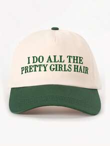 1顶女士“我为所有漂亮女孩做头发”卡车司机帽，个性化刺绣字母棒球帽，适合春季、秋季、旅行、海滩的街头休闲帽 - 彩色 - 查看 4