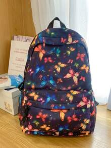 School Backpack, Students Bookbag, Campus Bag, College Style, Campus Bag, Back To School, Rucksack, Backpack For Middle/High School Girls, Indie Style, Aesthetically Design, Backpack For Female University Students - Multicolor - View 13