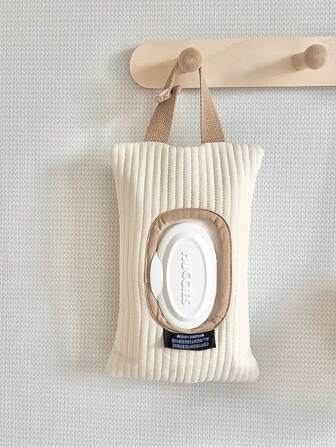 1 件简易汽车纸巾盒架，婴儿推车用可爱湿巾分配袋，方便随身携带的储物袋