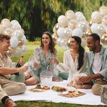 50pcs Nude White Gold Balloons, 10inch Metallic Champagne Gold Cream White Clear Balloon, White Sand Blush Beige Transparent Party Balloons, For Birthday, Boho Theme Wedding Party, Anniversary, Engagement Party Decorations