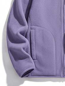 Damen Lässig Tiger Puppen Fleecejacke, einfarbig minimalistisch, vielseitige Oberbekleidung