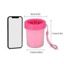 1pc Portable Pet Foot Cleaning Cup For Dog And Cat For Cleaning - Pink - View 3