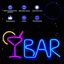 1 pezzo Luce a LED a forma di lettera "Bar", lampada alfabeto a luce bianca calda, combinazione di parole DIY BAR adatta per bar, taverna, festa, compleanno, campeggio, zona pranzo, corridoio, dormitorio, camera da letto, spuntino notturno, ristorante e scene di festa, decorazione per San Valentino, Festa della Mamma, Ognissanti, Natale e altre vacanze - funzionamento a batteria (batterie non incluse)