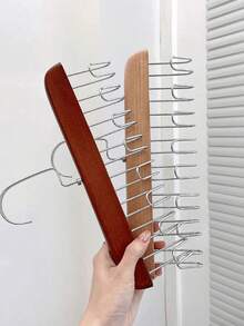 8-Hook 360° Rotating Multifunctional Wooden Coat Rack, Space-Saving Organizer For Hanging Bras, Tops, Underwear, Bibs, Hats, Ties, Straps, Vests And More. Ideal For Dorm, School Supplies - Multicolor - View 6