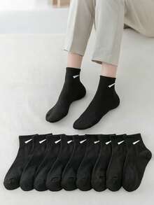 5/10/20 pares de calcetines cortos transpirables con estilo deportivo para mujer - Multicolor - Ver 9