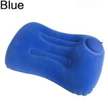 Almohada cuadrada inflable flocada, multifuncional, para acampar al aire libre, almacenamiento portátil, almohada de viaje, suministros para el hogar y la Oficina - Azul - Ver 8