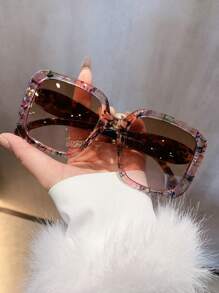 LiMiaoMiao 1 件男女通用超大方形时尚眼镜，Y2K 风格，新奇，派对，节日配饰方形墨镜