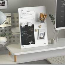 Magnetic Bulletin Board With Stand - 11.4x11.8 Inch Black Metal Tabletop Organizer With 4 Strong Magnets & Clips, Sleek Modern Design For Home Office, Classroom, Workspace - Magnetic Display Board, Office Organization, Minimalist Style, Sturdy Construction, Corporate Setup