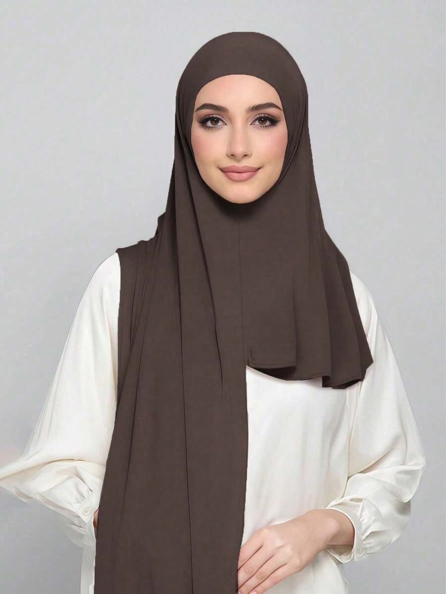 1 buah Jilbab Muslim Instan Bahan Lembut, Bernapas, dan Anti-Pilling, Cocok untuk Sepanjang Tahun dan Pemakaian Sehari-hari, Pantai, Liburan