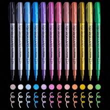 Set mit 12 metallischen Glitzerstiften, wasserfest & lichtecht farbige Zeichenstifte für Steinmalerei, Basteln, DIY, Alben, Holz, Kunststoff, Keramik - Keilspitzen Markerstifte für Feinkunst, Kalligraphie, metallische Markerstifte, Malsets für Kinder, Ohuhu Markerstifte, Farbmarkerstifte, Kinder Malbedarf, Sammelalbum Stifte, Markerstifte, Ohuhu, Farbstifte, Malen, Farbstift, Künstlerbedarf Kinder, Schul-Rückkehr