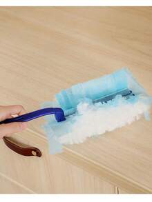 10er Pack elektrostatische Staubsaugerdüsen - Einweg-Reinigungspads für Möbel/Jalousien/Ventilatoren - Einschließlich ausziehbarer Griff (Blau)