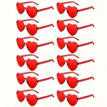 1/2/4/8 Pairs Heart Shaped Candy Color Frameless Funny Glasses, Essential For Party, Birthday, Beach, Bestie Gathering