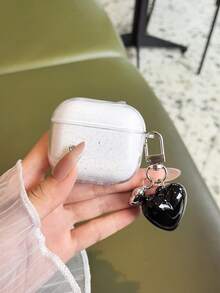 时尚透明闪光心形蓝牙耳机盒