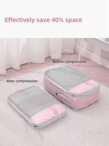 6pcs Compressible Expandable Packing Cubes, Luggage Organizer Bags With Card Slot And Transparent Window, Travel Packing Cubes Set, Expandable Clothes Organizer