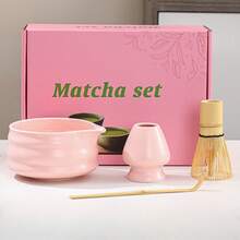 1 件/4 件抹茶茶具，包括抹茶碗、100 齿茶筅、茶勺、茶巾（礼盒装） - 彩色 - 查看 14