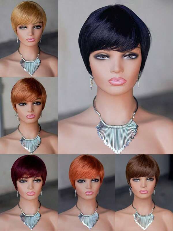 Eulisi 613 Pixie Cut Wigs For Black Women Human Hair Wigs Honey Blonde Bob Wig Human Hair Short Wigs None Lace Front Wig Glueless Full Machine Made Wig 180% Density