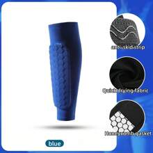 1 pièce Protège-tibia de football, manchon de compression pour le mollet unisexe avec coussin en nid d'abeille, convient pour l'entraînement des tibias, le baseball, la boxe, les arts martiaux mixtes et le VTT, léger
