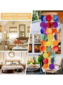 30 قطعة دوارة ملونة بألوان نمط مصنوعة يدويًا، تصميم ساحلي، طقم صنع الأجراس الصوتية، مناسبة للاستخدام الداخلي/الخارجي وديكور الحديقة، هدية مثالية للنساء وعشاق الأجراس الصوتية (الألوان عشوائية)