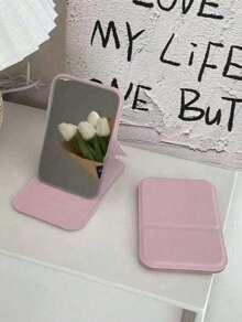 两件套便携式化妆镜，PU皮革小镜，可折叠，旅行镜，适合作为礼物、旅行必备品、化妆必备品，易于收纳，适合圣诞节、节日送礼，价格实惠，情人节礼物，廉价商品，旅行必备品，房间装饰，情人节礼物，廉价小物，房间装饰，1美元商品，度假必备品，送给女性的礼物，卧室装饰，情人节，99美分