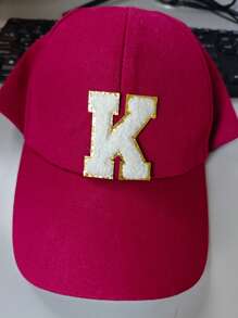 1pc Personalized 26 Letter Name Print Sun Hat Baseball Cap, Adjustable Unisex Kids Outdoor Casual Sun Protection Hat