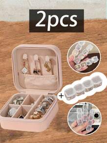 Portagioie portatile, piccolo portagioie, organizer per gioielli semplice per donna, organizer da viaggio, elegante mini scatola contenitore, custodia con cerniera per orecchini da viaggio, accessori da viaggio estivi, vacanza, accessori per il bagno di casa, organizer per il trucco per le vacanze, accessori per il bagno, per il ritorno a scuola