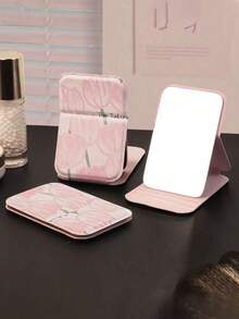 Foldable Portable Makeup Mirror With Stand, Travel Mirror, Beauty Accessories, Tabletop Makeup Mirror, Rectangular Compact Minimalist Folding Makeup Mirror, Travel Makeup Mirror, Gift For Women & Girls - Mother's Day Makeup Mirror, Travel Essential, Travel Accessories, Beach Vacation, Summer Holiday, School Supplies - Multicolor - View 6