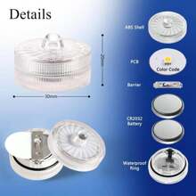 Mini Submersible LED Light, 24pcs Red Waterproof Flameless Candles Tealights, Underwater Batteery Powered Tea Lights For Wedding Home Vase Festival Party Decoration