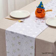 1pc White With Silver Snowflake Table Runner 11"X108", DIY Party Decor, Suitable For Home, Wedding, Birthday Party, Christmas, Banquet Table Decoration (White) - Multicolor - View 14