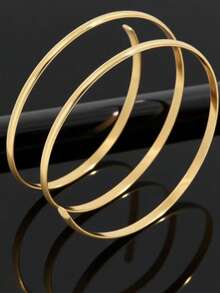 1pc Simple Triple-Layer Hollow Out Metallic Arm Cuff - Gold - View 3