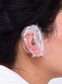 一次性耳罩，柔软舒适的塑料防水耳垫，适合淋浴、沐浴、染发和美容院使用 - 非常适合理发师和顾客，美容院必备 | 舒适贴合 | 贴合设计，耳朵保护，返校，旅行度假必需品，女士发饰