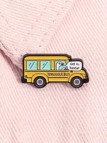 1 件装趣味卡通鹅巴士珐琅别针 乘坐巴士时可佩戴的语录胸针 背包 衣服 翻领徽章 首饰 送给朋友