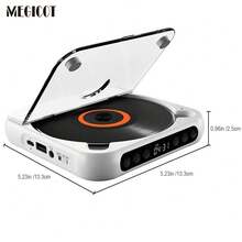 MEGICOT Bluetooth Rechargeable CD Player With Hold Function LED Display USB Audio Port, 2000mAh Personal MP3 CD Player For Listening Music Prenatal Education Study - Black - View 2