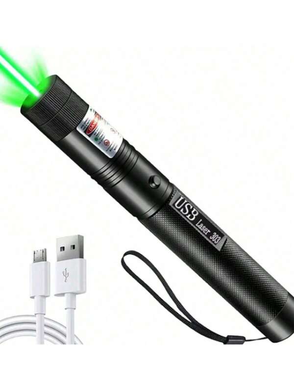 1pc USB Rechargeable Laser Pointer Pen, Suitable For Outdoor Hunting, Hiking, Camping, Long Distance Laser Beam, Green/Red/Purple Laser
