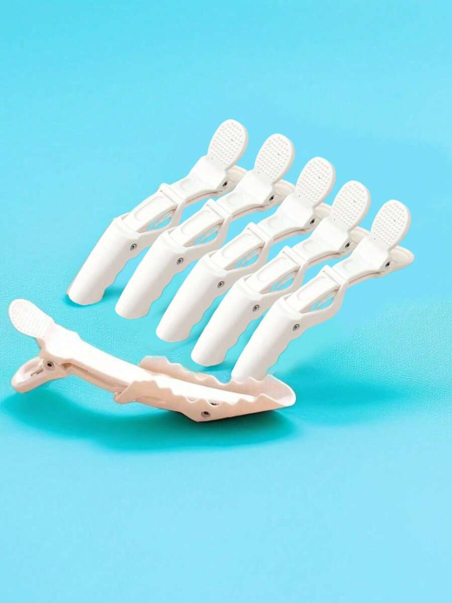 专业鳄鱼夹美发工具，适用于拉直、剪发、染发、沙龙和家庭使用 DIY 发型设计、返校、旅行度假必备品、女士发饰、光滑后梳、理发配件、吹风机 - 白色 - 查看 1