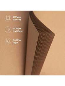 Album ảnh tự làm kích thước 8x8 inch/10x10 inch, 40 trang/20 tờ, bìa cứng giấy Kraft, thích hợp để làm album kỷ niệm đám cưới, kỷ niệm ngày cưới và các dịp kỷ niệm gia đình khác. - Màu vàng - Xem 7