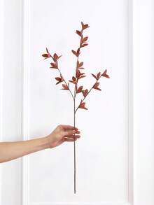 1pc/3pcs 30 Inches (H) Synthetic Pomegranate Leaf Branch Home Living Room Thanksgiving Harvest Festival Party Autumn Desktop Atmosphere Decoration